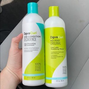 Devacurl conditioner and no-poo shampoo